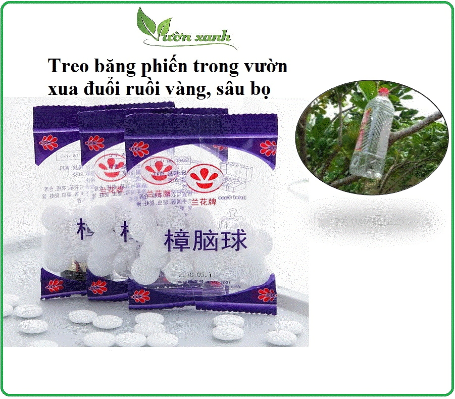 Bịch băng phiến, long não xua đuổi côn trùng, kiến gián, ruồi vàng - khử mùi ẩm môc (20 viên/bịch)